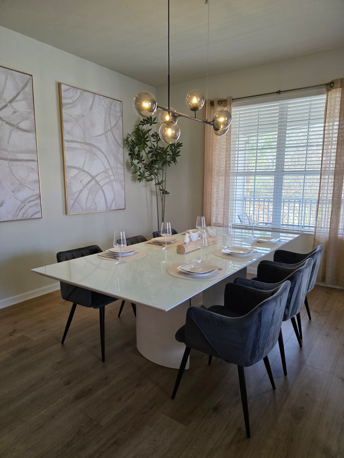 Elegant staged dining room