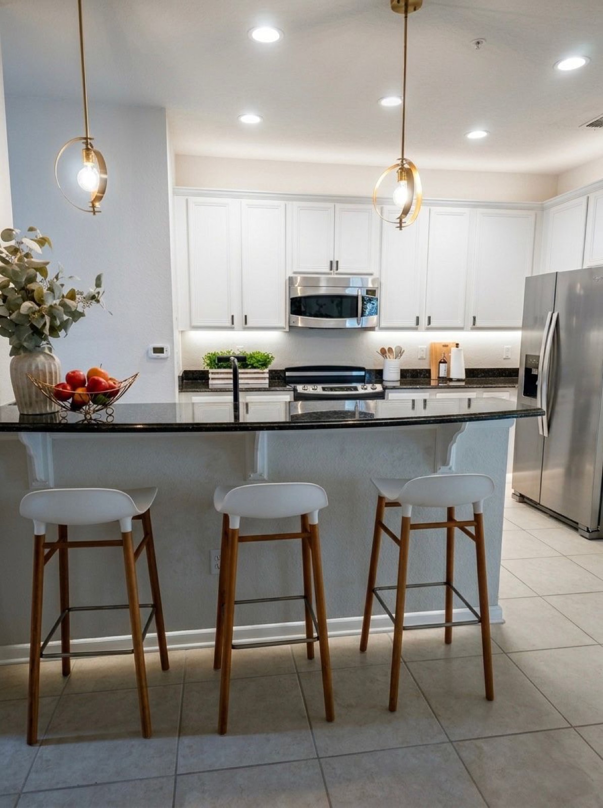 Partially staged kitchen