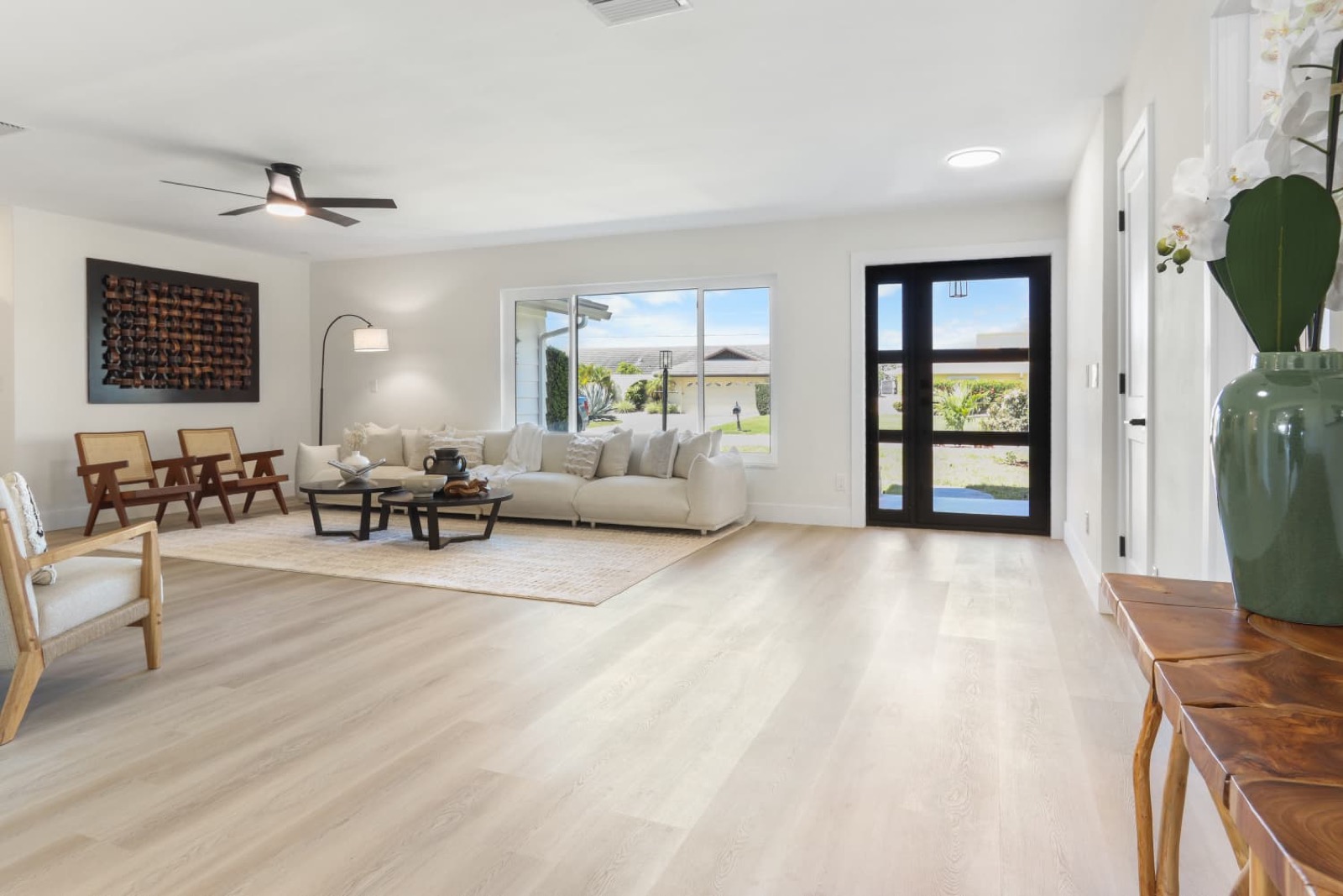 Strategically staged living room